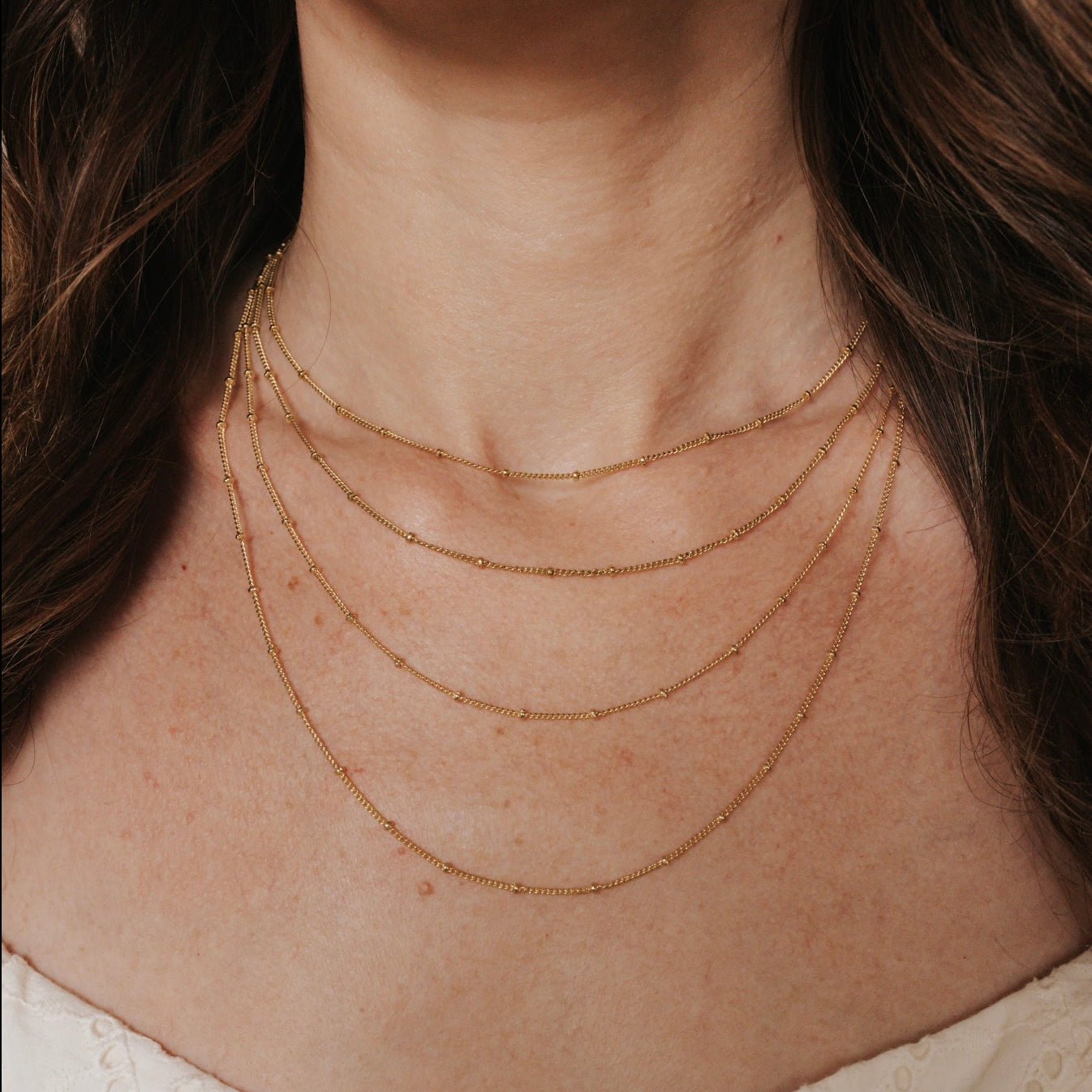 18K Gold Filled Satellite Chain Necklace