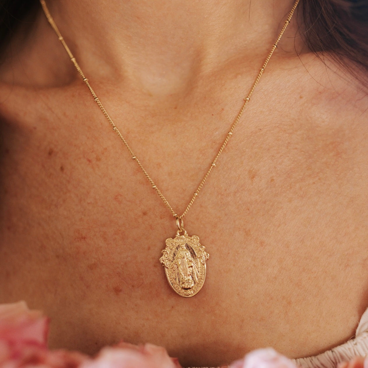 Immaculate Conception Miraculous Medal Gold Filled Necklace