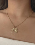 Miraculous Medal + Crucifix Gold Filled Satellite Chain Necklace