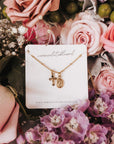 Petite Miraculous Medal + Petite Crucifix Gold Filled Satellite Chain Necklace