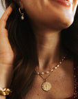 Miraculous Medal Antique Layered Pearl Gold Filled Satellite Chain Necklace