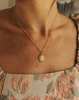 Our Lady of Grace Miraculous Medal Gold Filled Satellite Chain Necklace