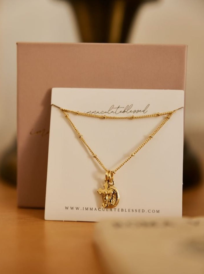 Petite Crucifix Gold Filled Satellite Chain Necklace