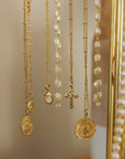 Petite Crucifix Gold Filled Satellite Chain Necklace