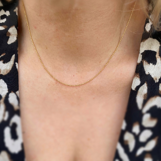 Gold Filled Beaded Chain Necklace