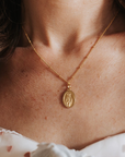 Miraculous Medal Gold Filled Satellite Chain Necklace