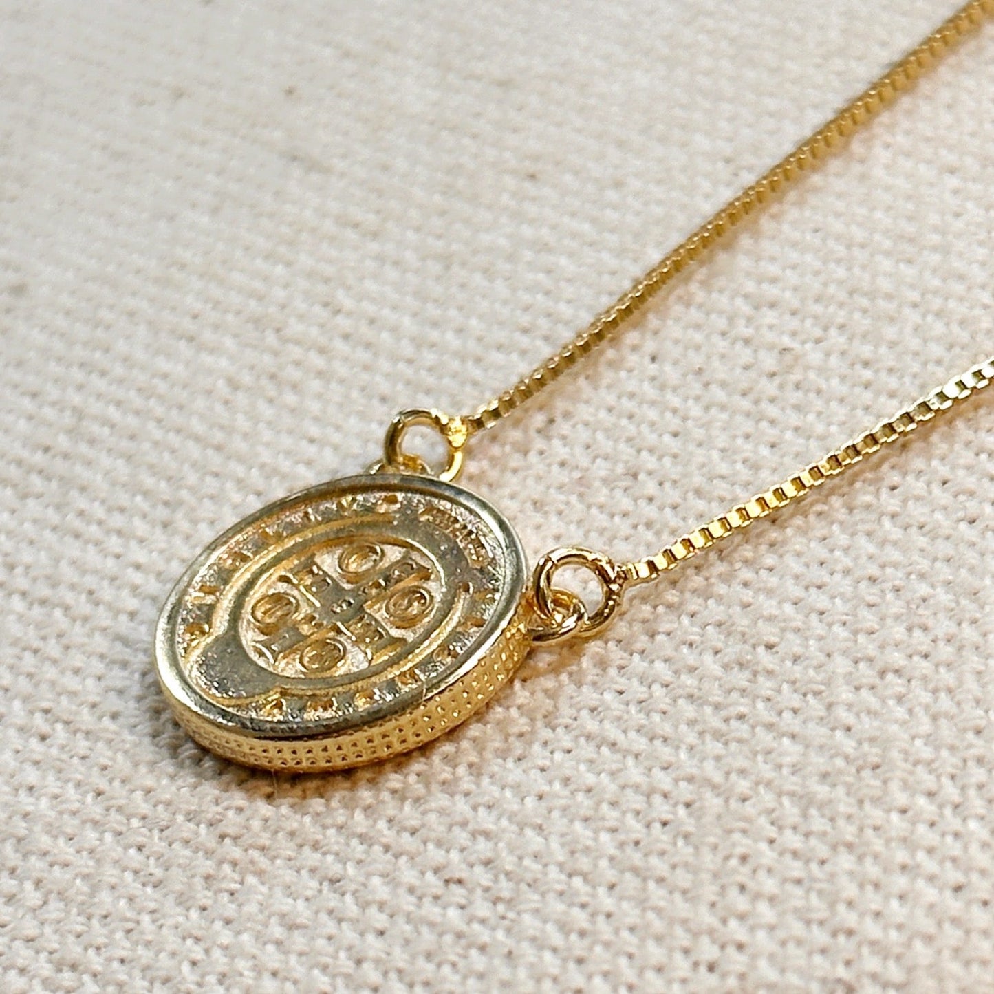 St. Benedict Medal Gold Filled Dainty Chain Necklace