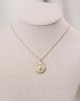 Miraculous Medal Antique Gold Filled Beaded Chain Necklace