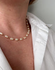 Antique Layering Pearl Gold Filled Chain Necklace