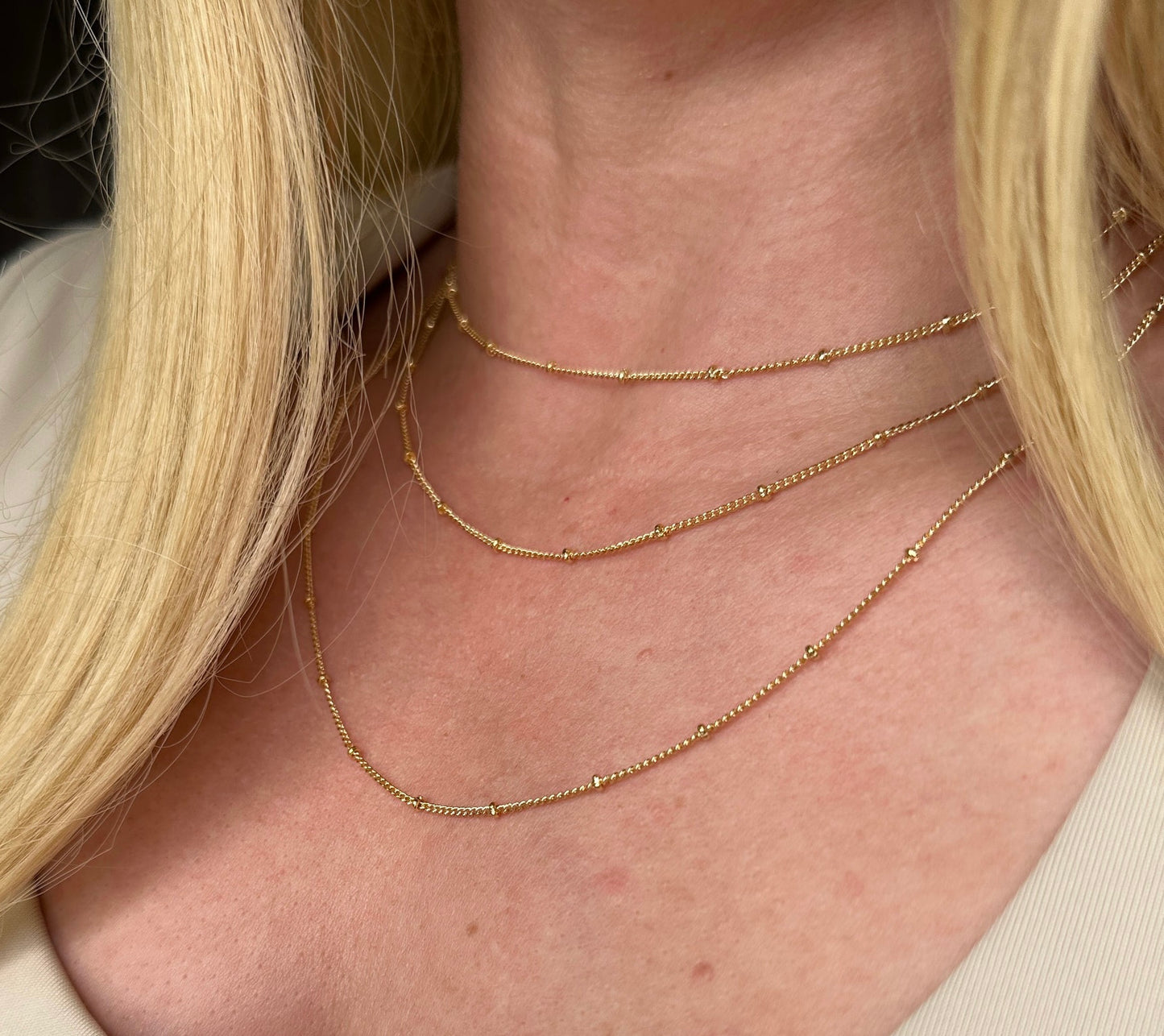 Miraculous Medal Gold Filled Satellite Chain Necklace