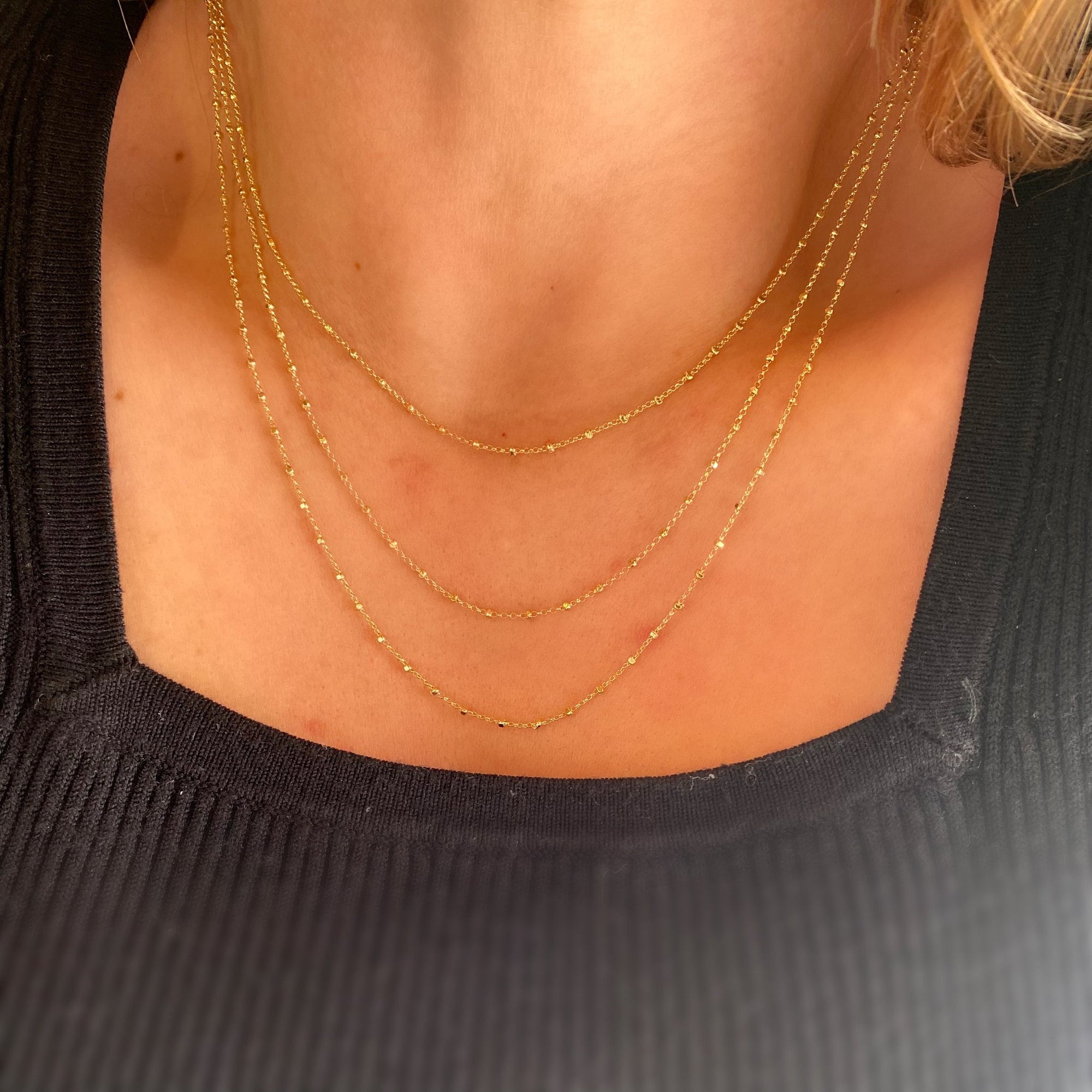 Petite Miraculous Medal Gold Filled Rosary Chain Necklace