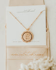 Miraculous Medal Antique Gold Filled Satellite Chain Necklace
