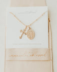 Miraculous Medal + Crucifix Gold Filled Satellite Chain Necklace
