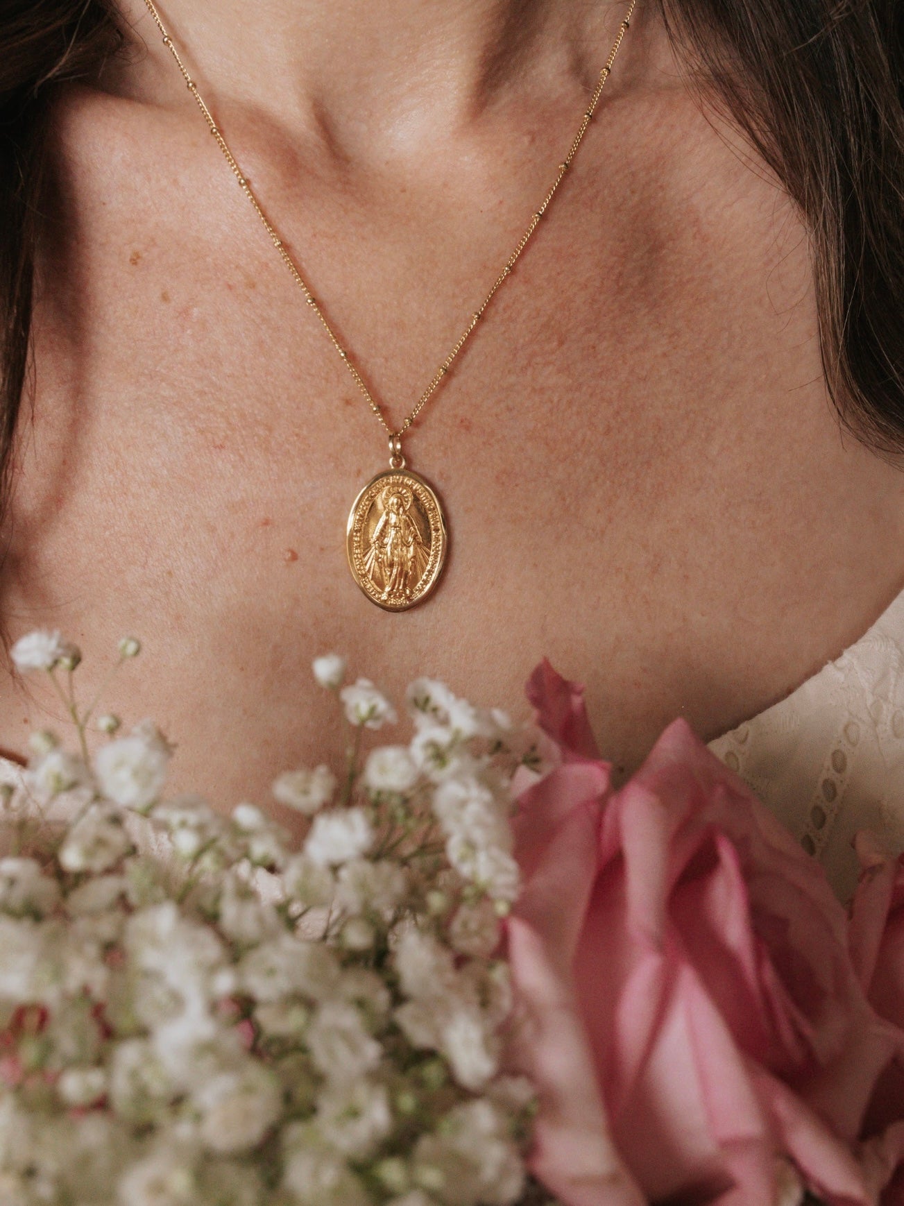 Consecration to Mary Miraculous Medal Gold Filled Necklace