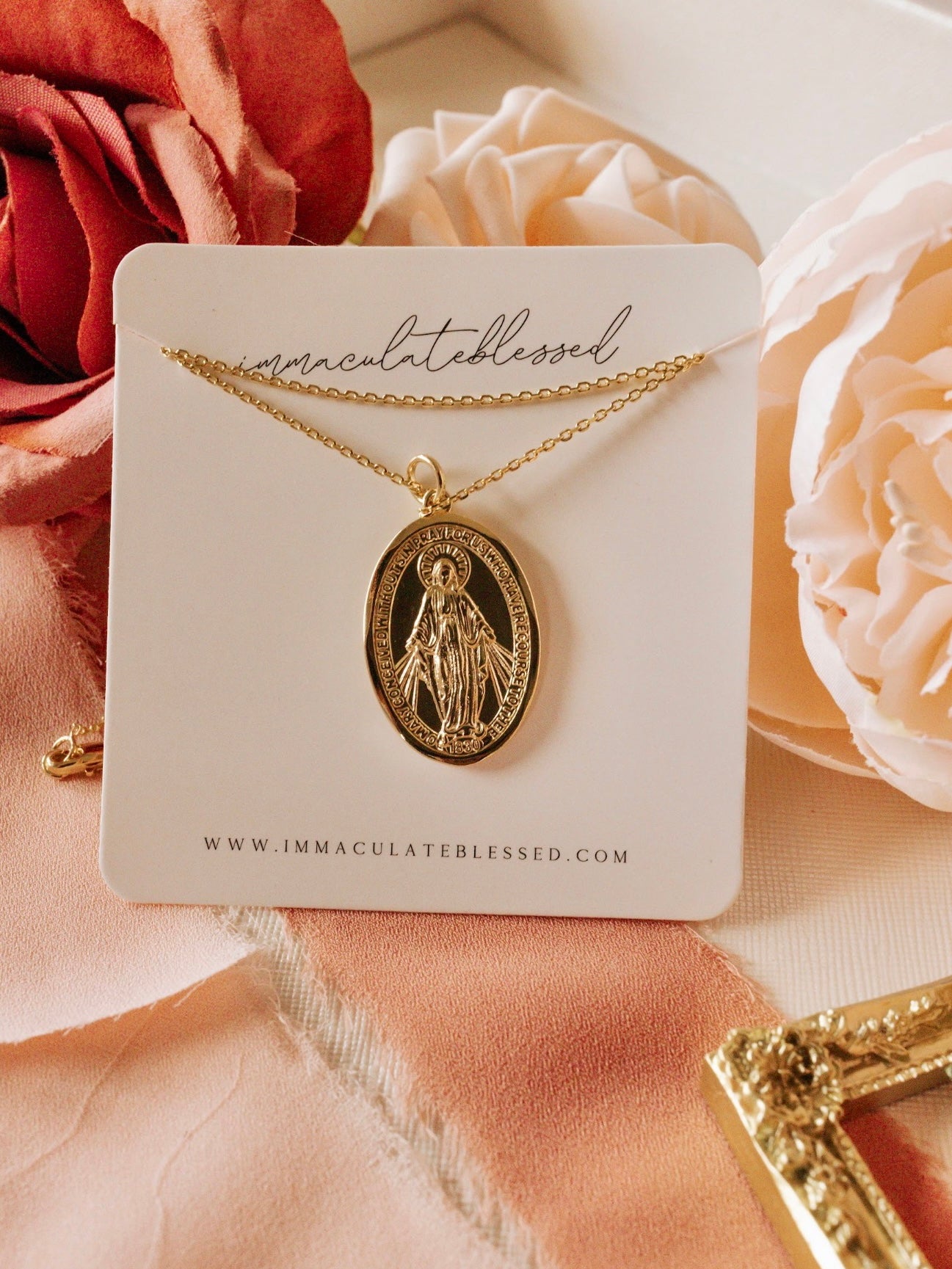 Miraculous Medal Pendant Blessed Mother Necklace Consecration To