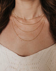 Layered Petite Miraculous Medal + Petite Crucifix Gold Filled Satellite Chain + Pearl Necklace