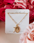 Miraculous Medal + Dainty Cross Gold Filled Necklace