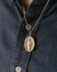 Consecration to Mary Miraculous Medal Gold Filled Necklace For Husband