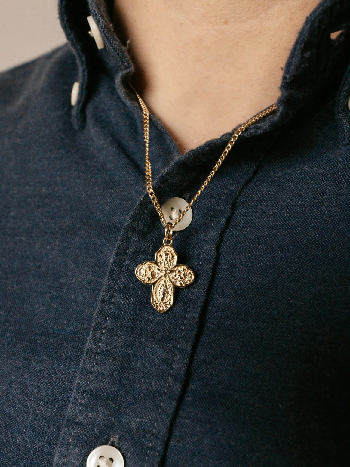 The Four Way Cross Gold Filled Joseph Chain Necklace For Our Sons