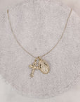 Miraculous Medal + Crucifix Gold Filled Dainty Chain Necklace