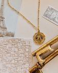Miraculous Medal Antique Gold Filled Satellite Chain Necklace