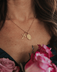 Miraculous Medal + Crucifix Gold Filled Satellite Chain Necklace