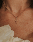 Petite Crucifix Gold Filled Satellite Chain Necklace