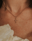 Petite Miraculous Medal + Petite Crucifix Layered Gold Filled Satellite Chain Necklace