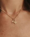 Layered Petite Miraculous Medal + Petite Crucifix Gold Filled Satellite Chain + Pearl Necklace