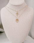 Miraculous Medal + Crucifix Layered Gold Filled Satellite Chain Necklace