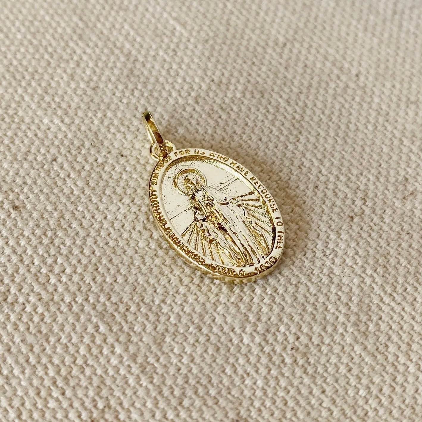 Miraculous Medal Gold Filled Satellite Chain Necklace
