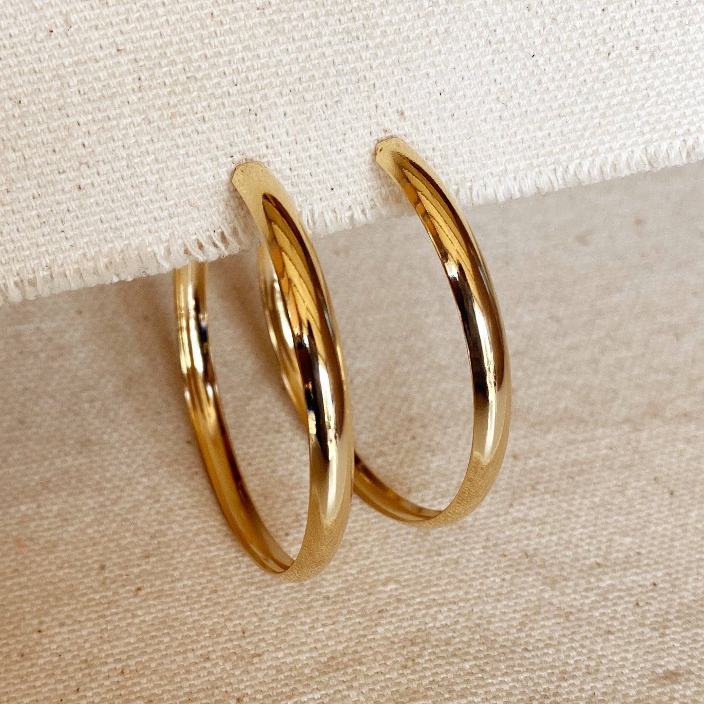 Hoop C-Shape Gold Filled Earrings