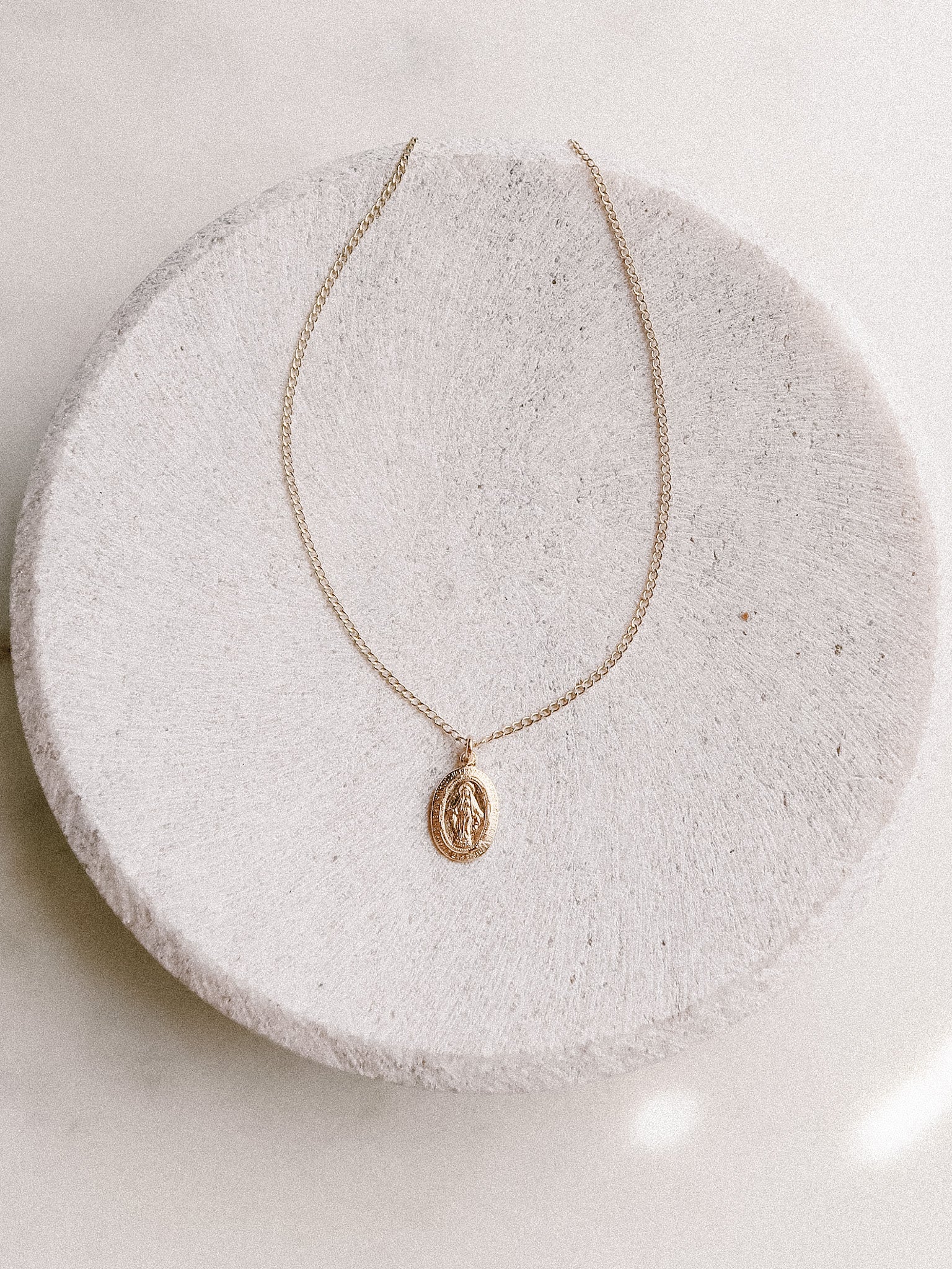 Miraculous Medal Tiny Children Gold Filled Necklace