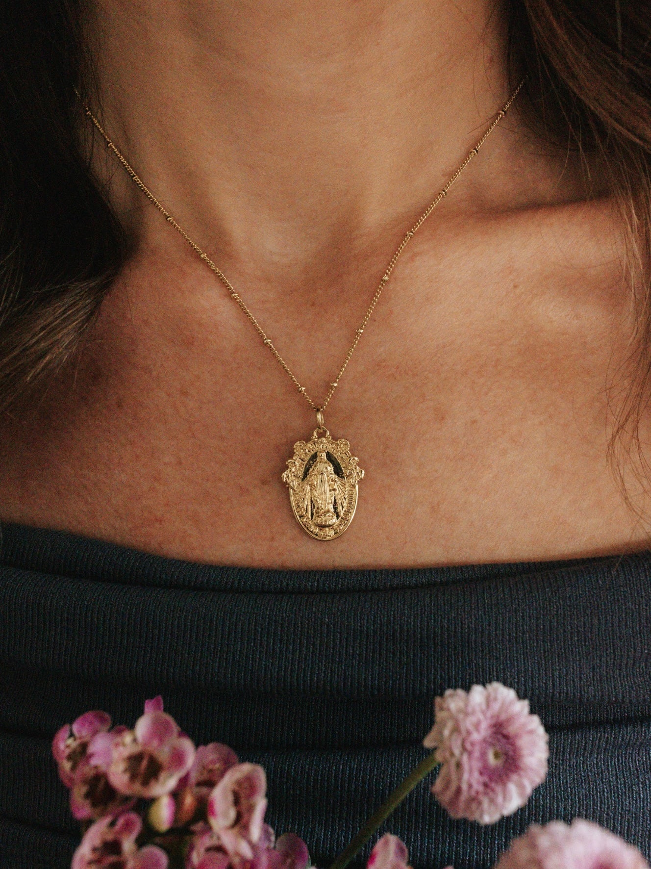 Immaculate Conception Miraculous Medal Gold Filled Necklace