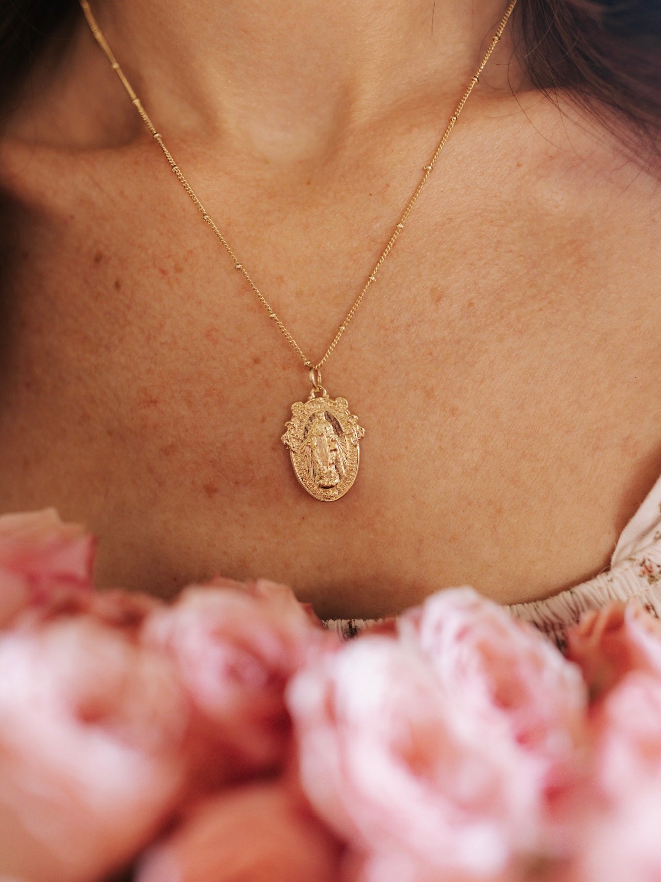 Immaculate Conception Miraculous Medal Gold Filled Necklace