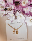 Petite Miraculous Medal + Petite Crucifix Gold Filled Satellite Chain Necklace