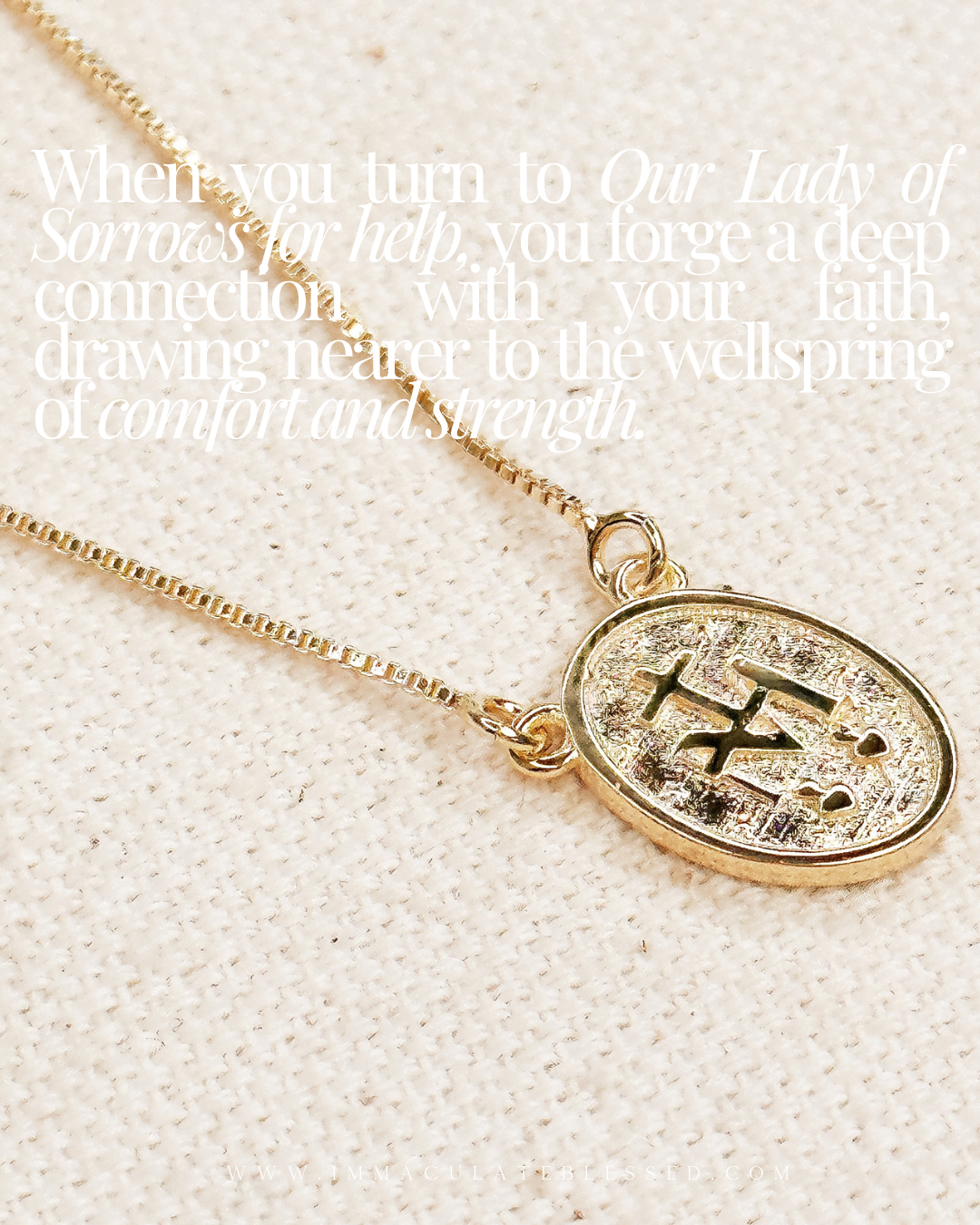 Miraculous Medal x Our Lady of Sorrow Gold Filled Dainty Chain Necklace