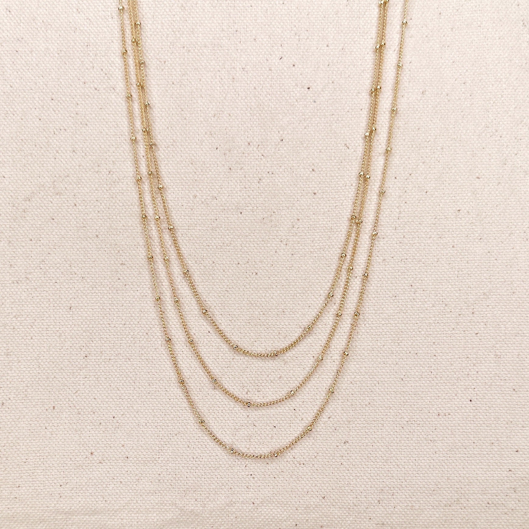 Petite Crucifix Gold Filled Satellite Chain Necklace