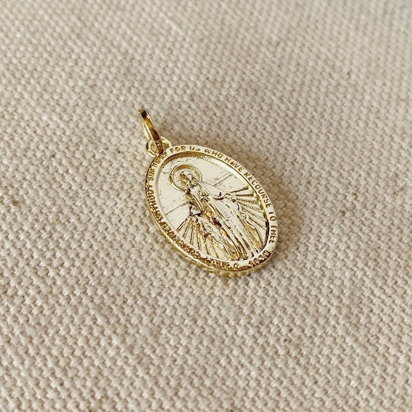 Miraculous Medal + Crucifix Gold Filled Dainty Chain Necklace