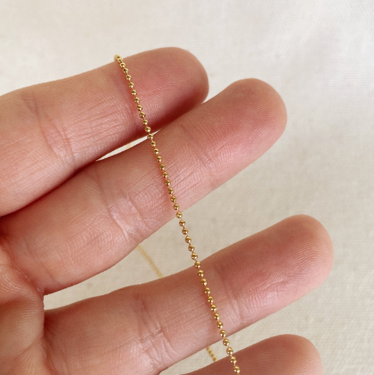 Gold Filled Beaded Chain Necklace