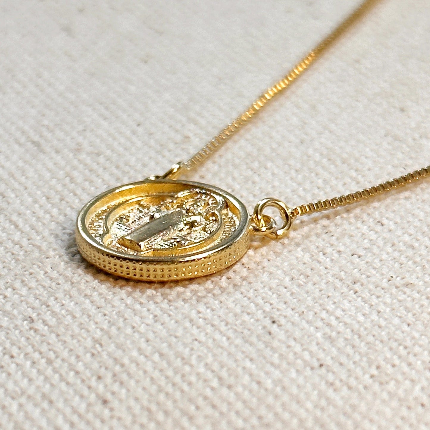 St. Benedict Medal Gold Filled Dainty Chain Necklace
