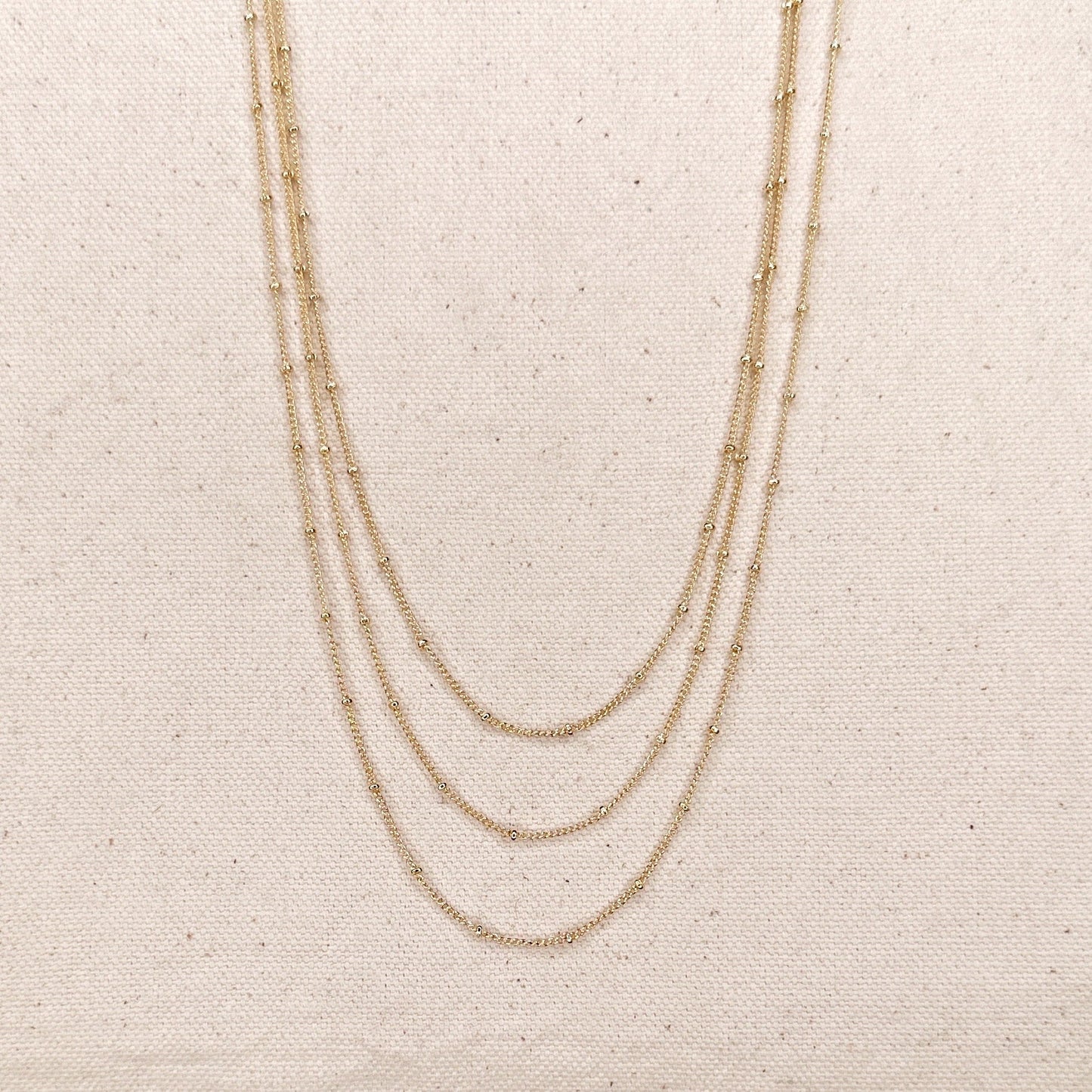 Miraculous Medal + Dainty Cross Gold Filled Satellite Chain Necklace