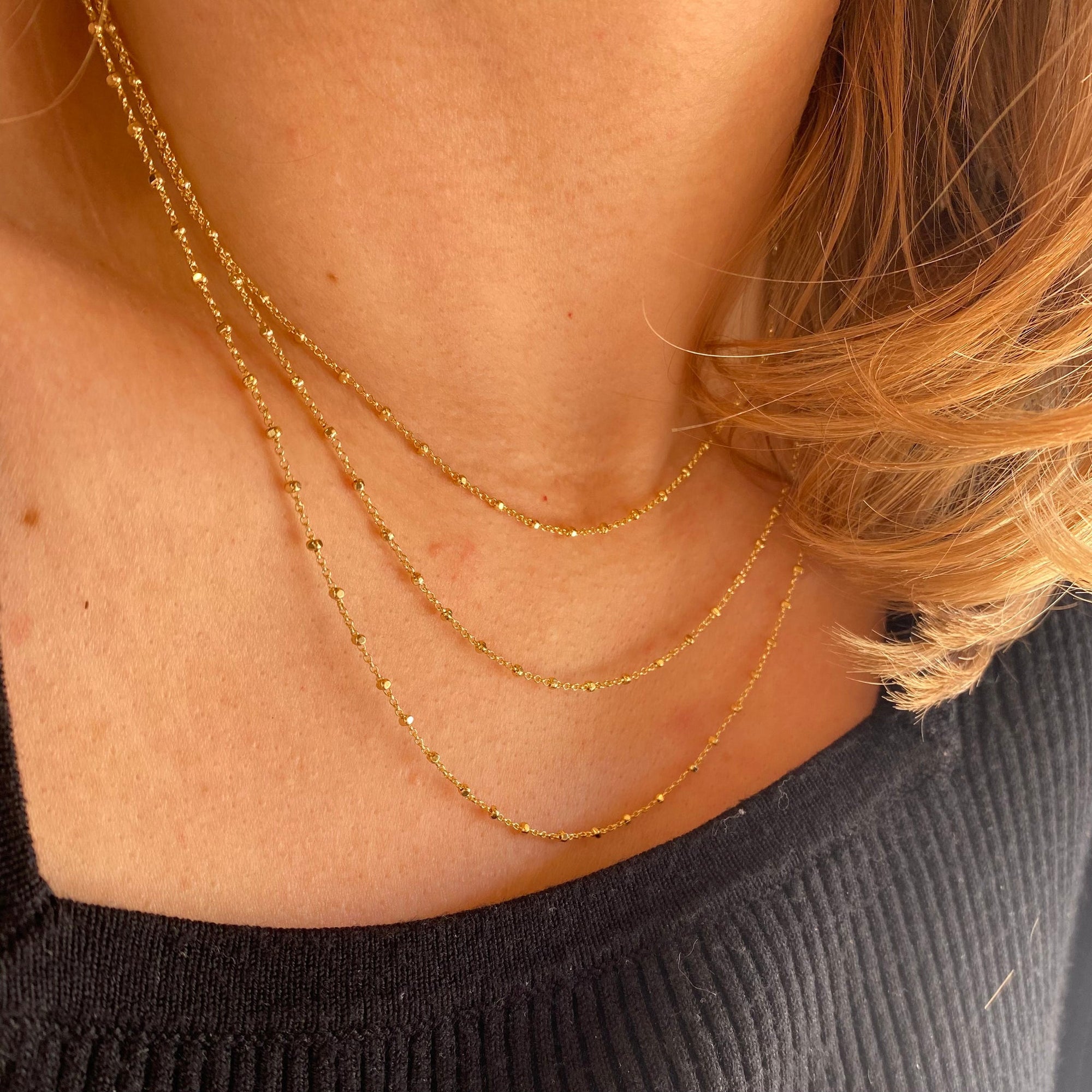 Petite Miraculous Medal Gold Filled Rosary Chain Necklace