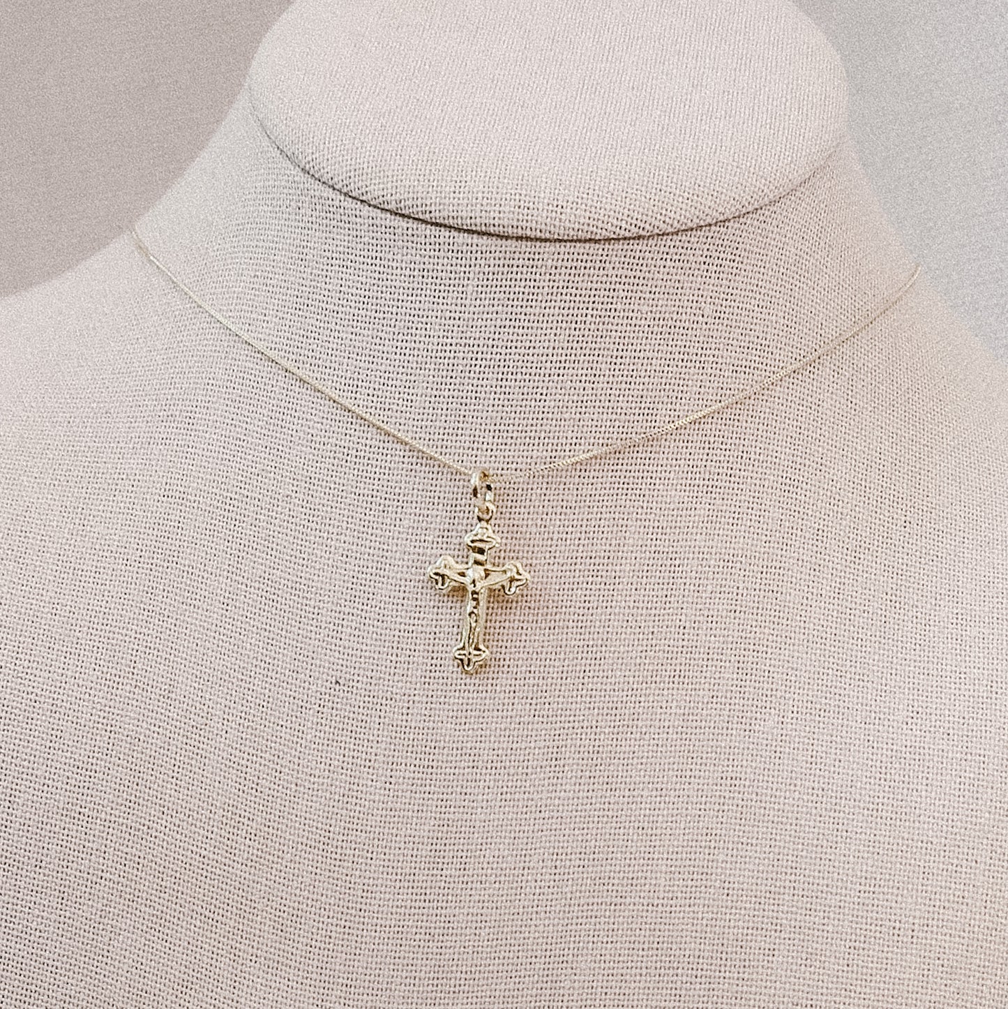 Crucifix Medal Pendant + Dainty Chain Necklace