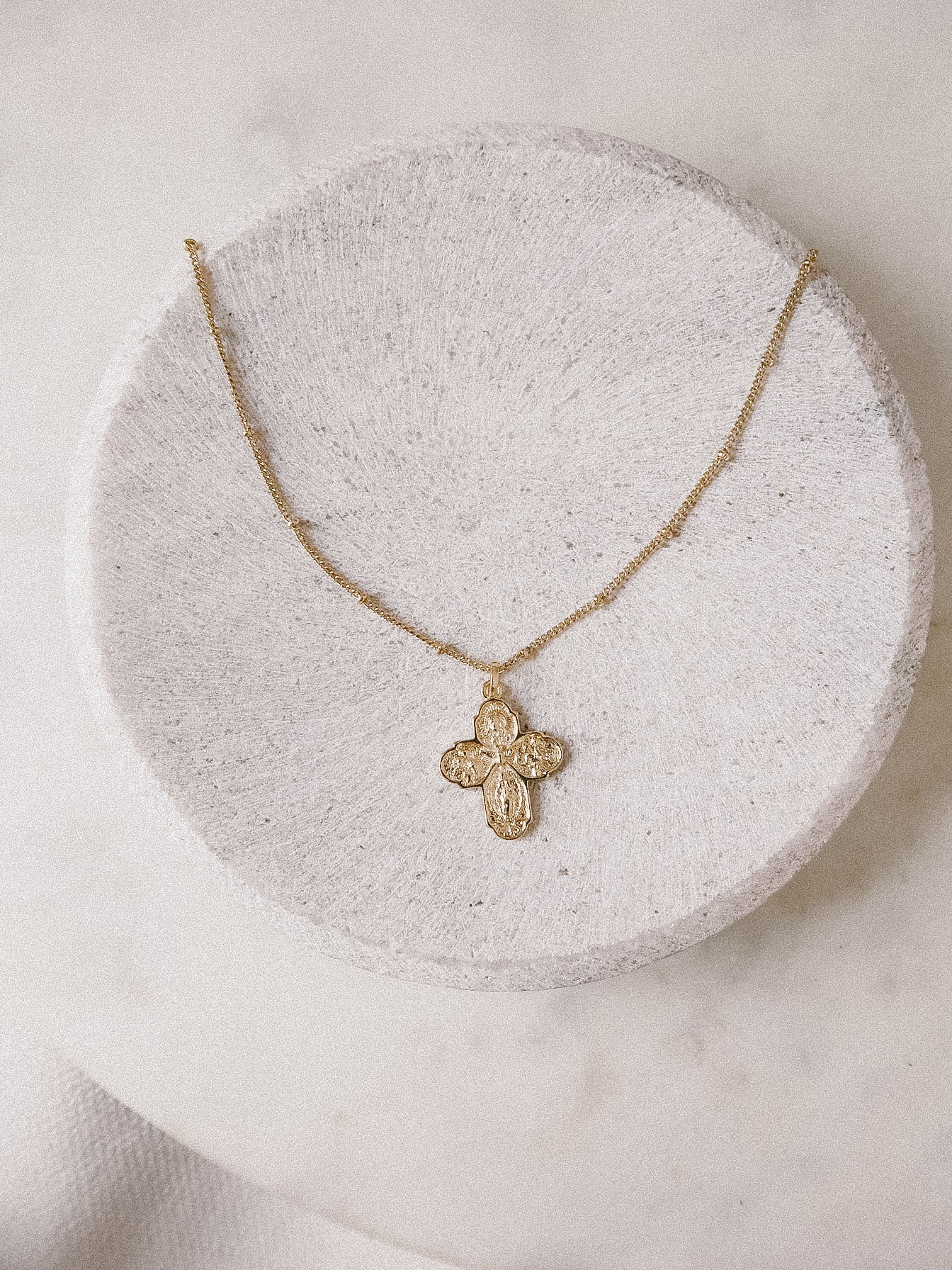 The Four Way Cross Gold Filled Satellite Chain Necklace