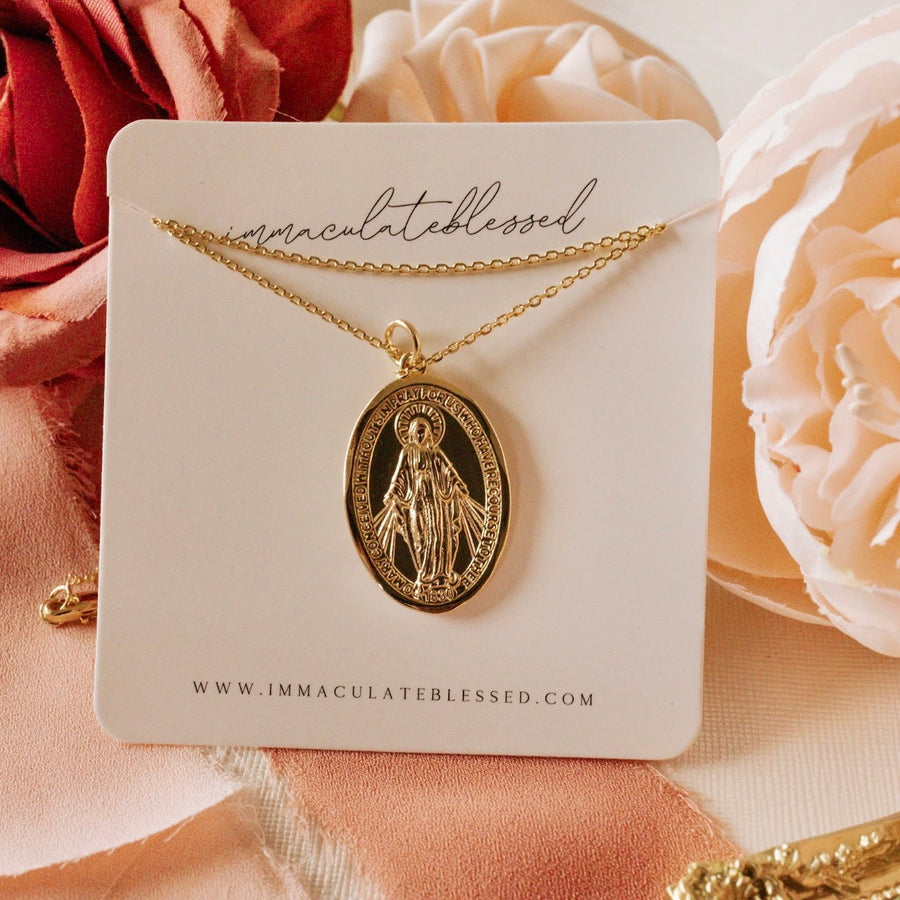 Consecration to Mary Miraculous Medal Gold Filled Necklace