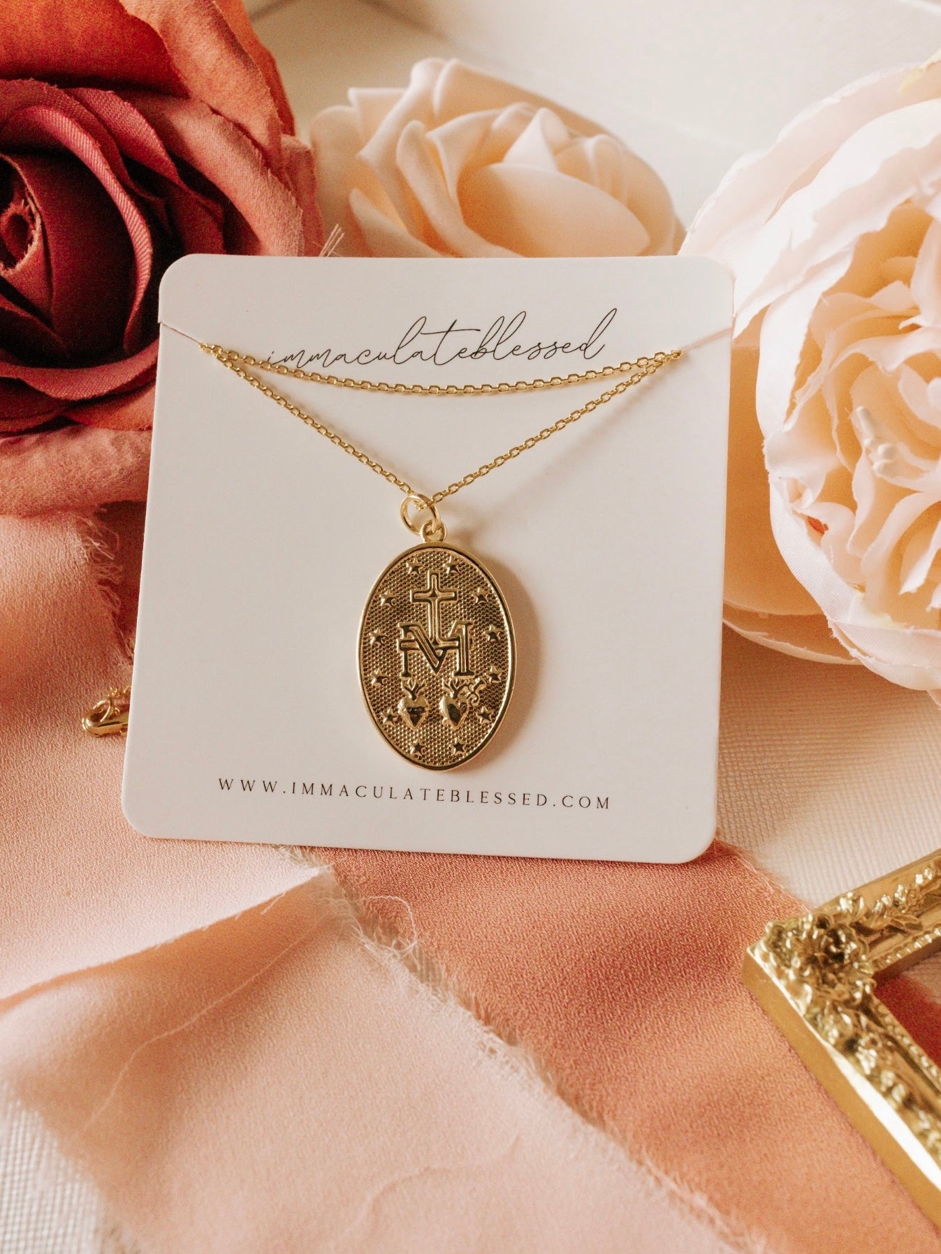 Consecration to Mary Miraculous Medal Gold Filled Necklace