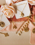 Our Lady of Mount Carmel Scapular Gold Filled Dainty Chain Necklace