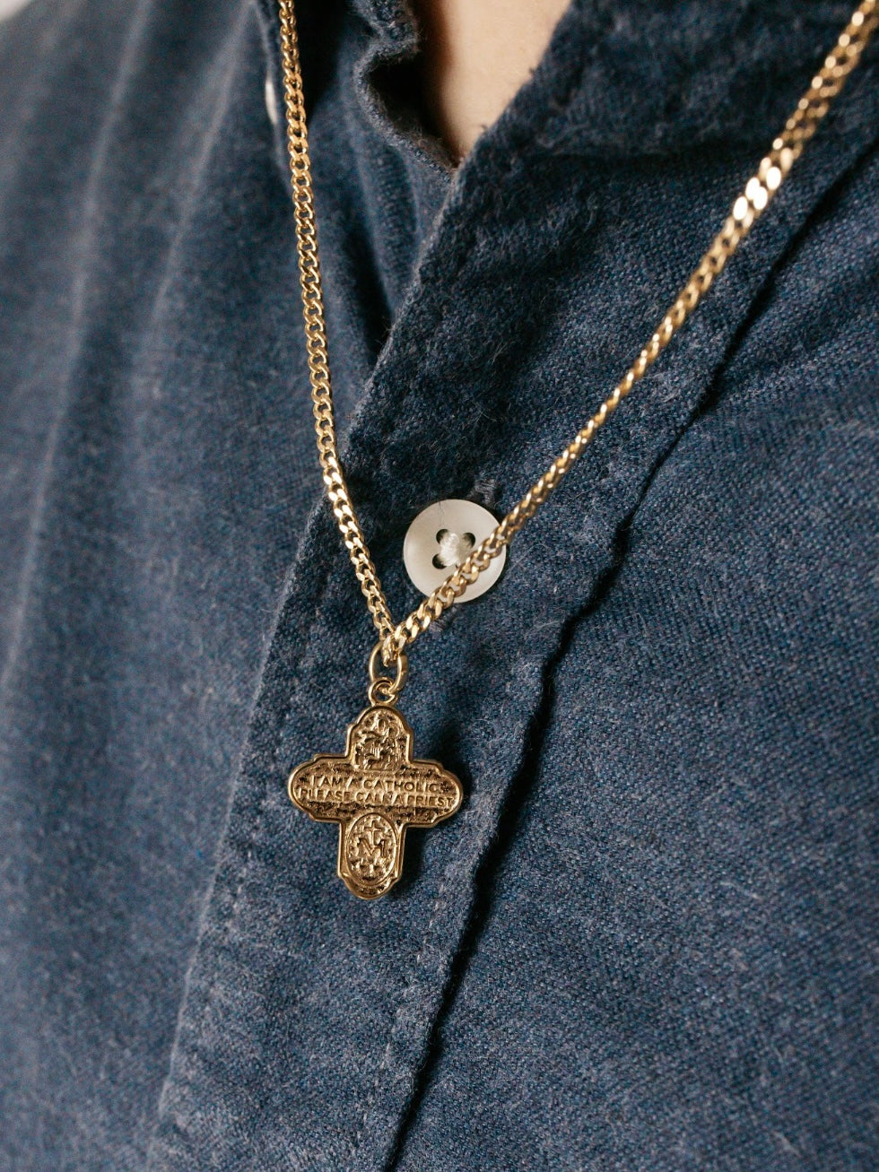 The Four Way Cross Gold Filled Joseph Chain Necklace For Husband