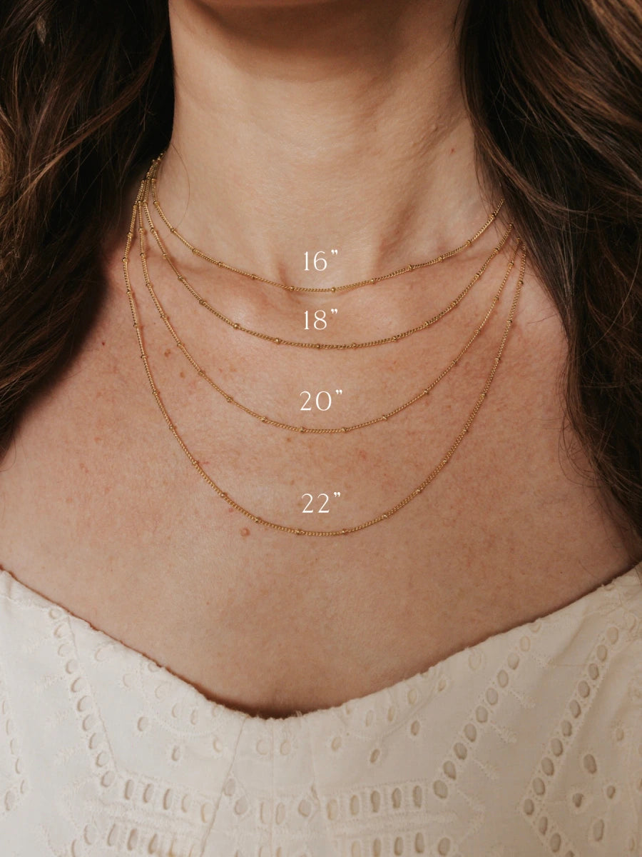 Our Lady of Grace Miraculous Medal Gold Filled Satellite Chain Necklace